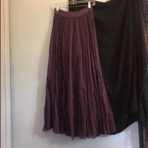 Free People Purple Crochet Lace Maxi Skirt XS